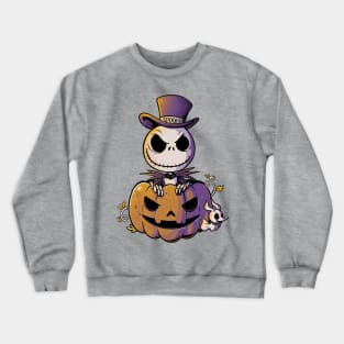 Spooky Jack Scary Pumpkin Halloween - Light Crewneck Sweatshirt